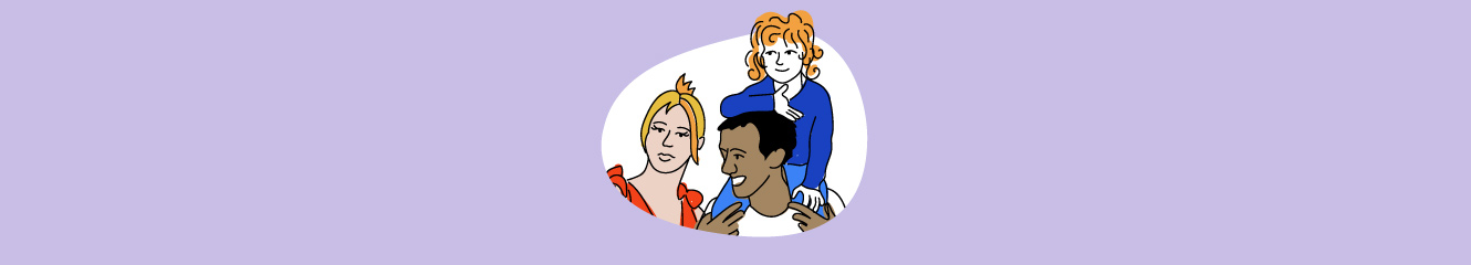 Illustration einer Familie mit einem Kind