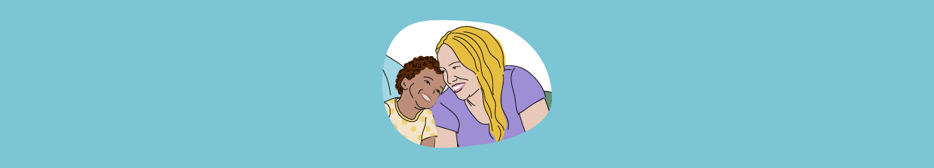 Illustration einer Frau mit einem Kind