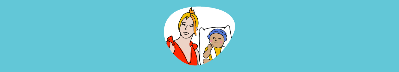 Illustration einer Mutter mit einem Baby