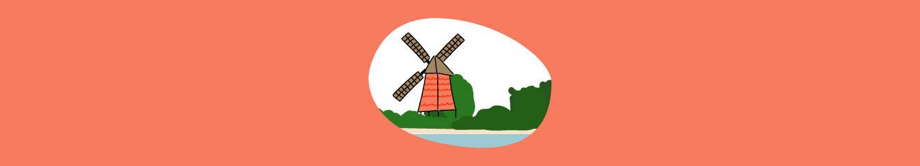 Illustration einer Mühle