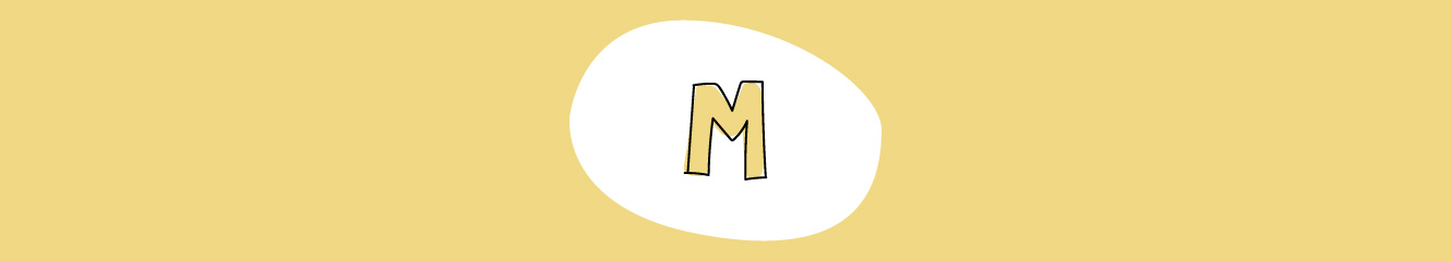 Illustration, die den Buchstaben M zeigt