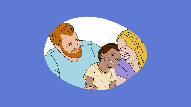 Illustration einer Familie mit Kind