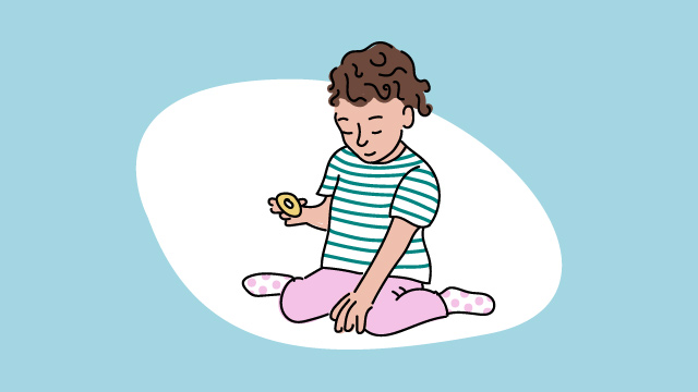 Illustration eines kleinen spielenden Kindes