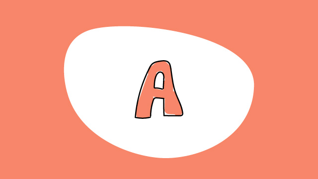 Illustration, die den Buchstaben A zeigt