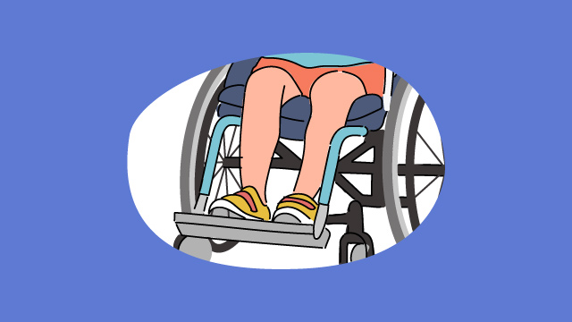 Illustration eines Kindes im Rollstuhl